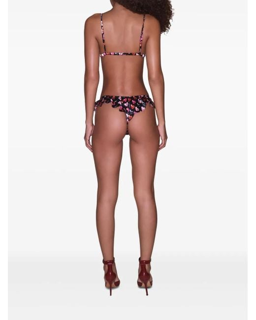 Fleur du Mal Red Luxe Flutter Thong
