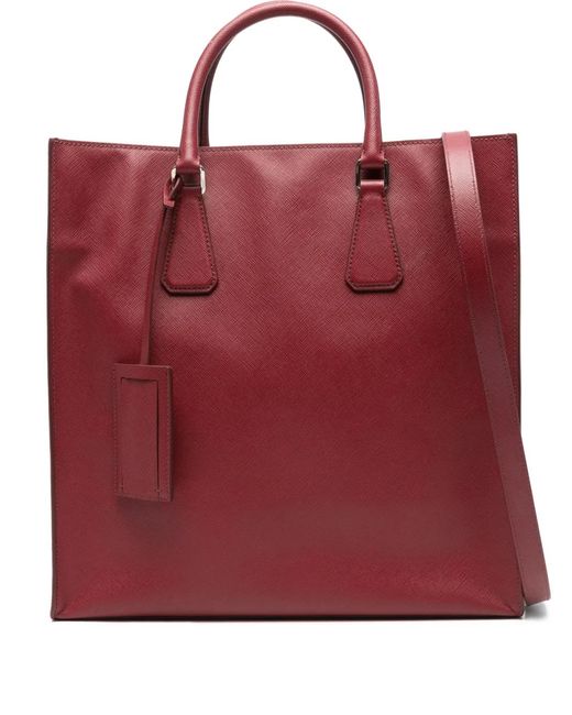 Prada Red Adjustable-Strap Tote Bag for men