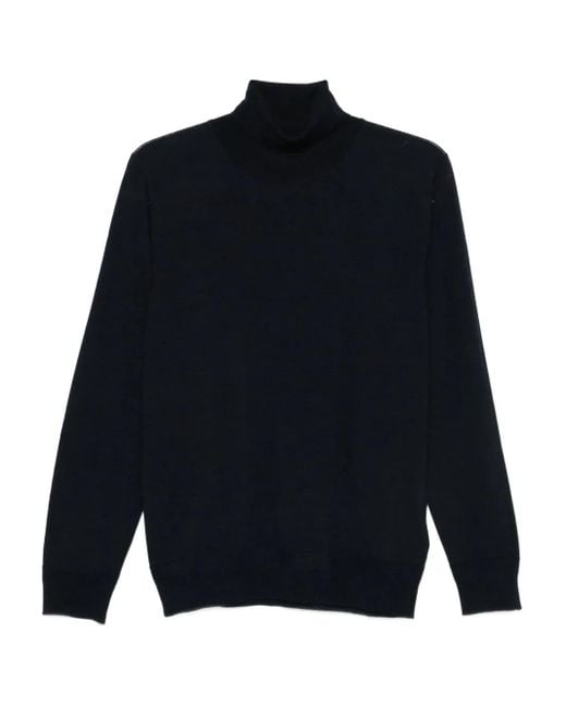 Barena Blue High-Neck Merino-Wool Sweater for men