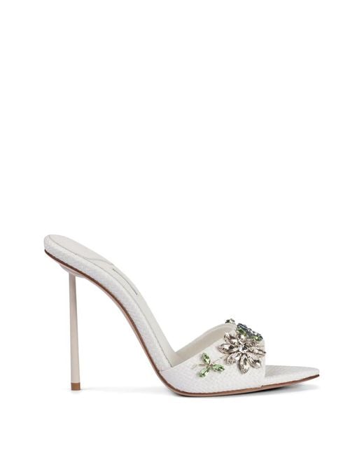 Le Silla White Prairie Floral Sandals