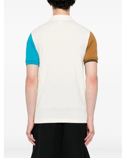 Comme des Garçons White X Fred Perry Colour-Block Short-Sleeve Polo Shirt for men