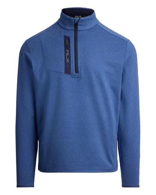 Ralph Lauren Blue Mock-Neck Sweatshirt for men