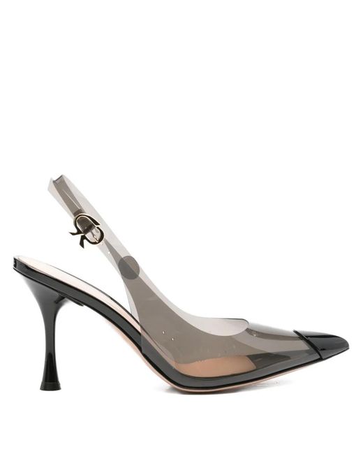 Gianvito Rossi Metallic "Diana" 85 Glass And Patent Pump