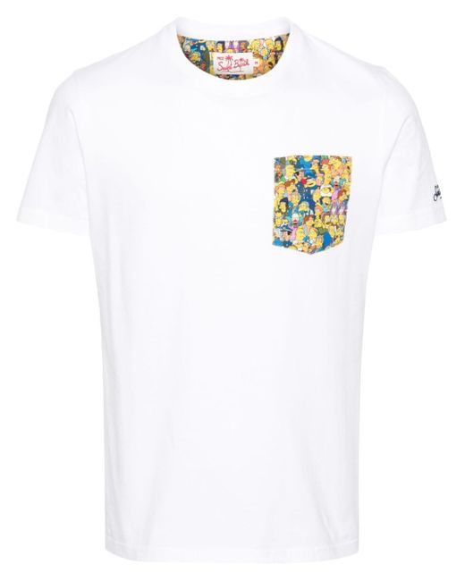 Mc2 Saint Barth White X The Simpsons Blanche Cotton T-shirt for men