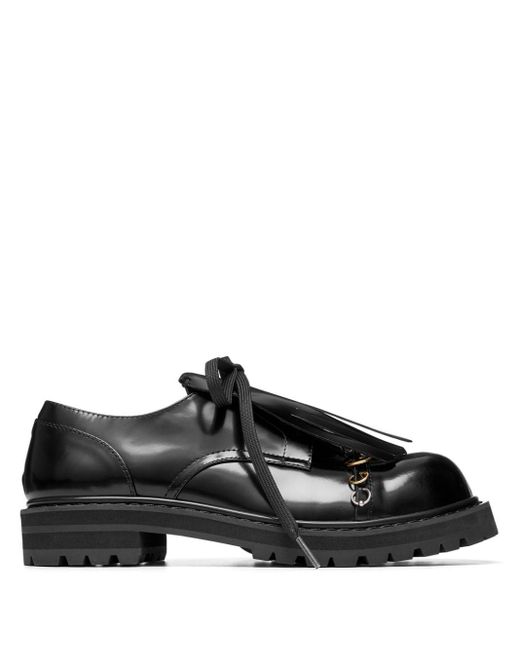 Marni Black Dada Leather Derby Shoes for men