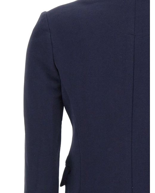 Sun 68 Blue Notched-Lapels Two-Button Blazer