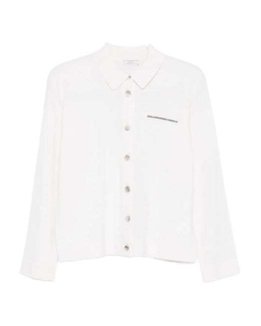 Peserico White Buttoned Cardigan