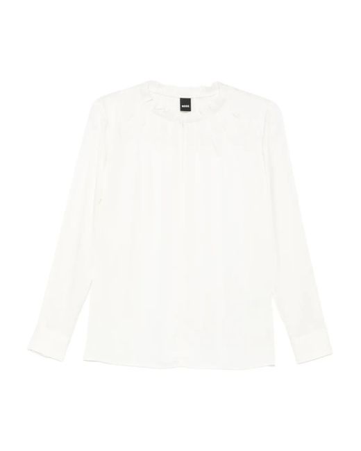 Boss White Round-Neck T-Shirt