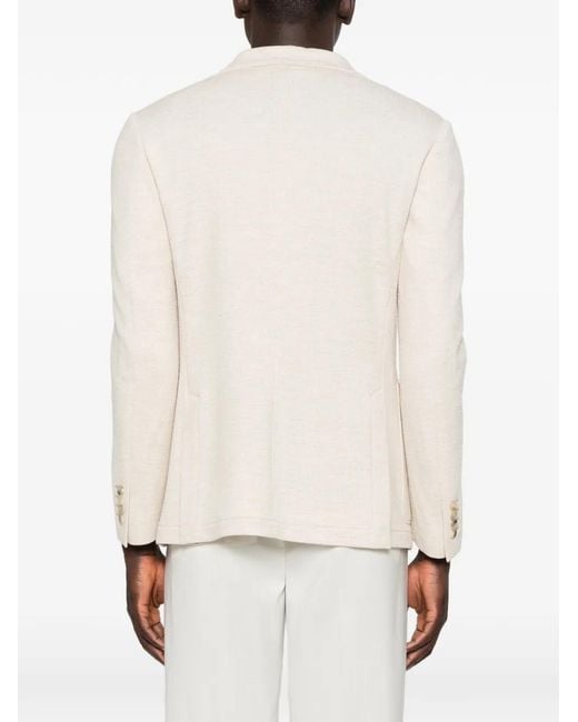 Canali White Single-Breasted Pocket Blazer for men