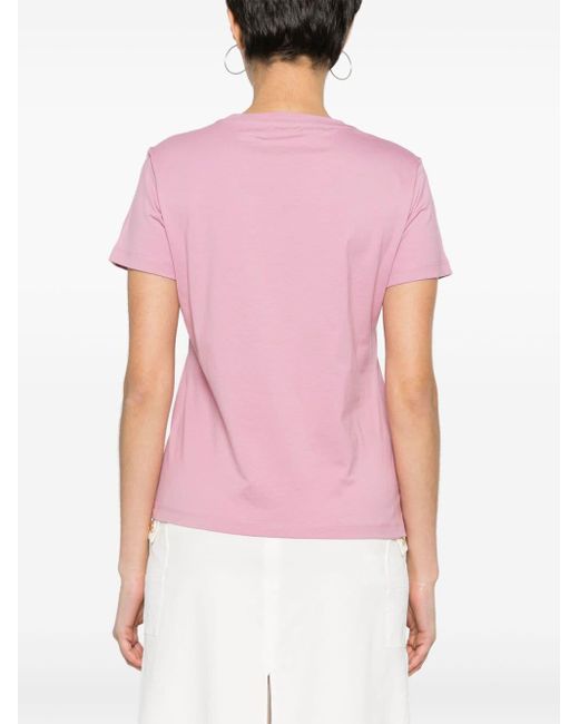 T-shirt à ornements strassés Pinko en coloris Pink
