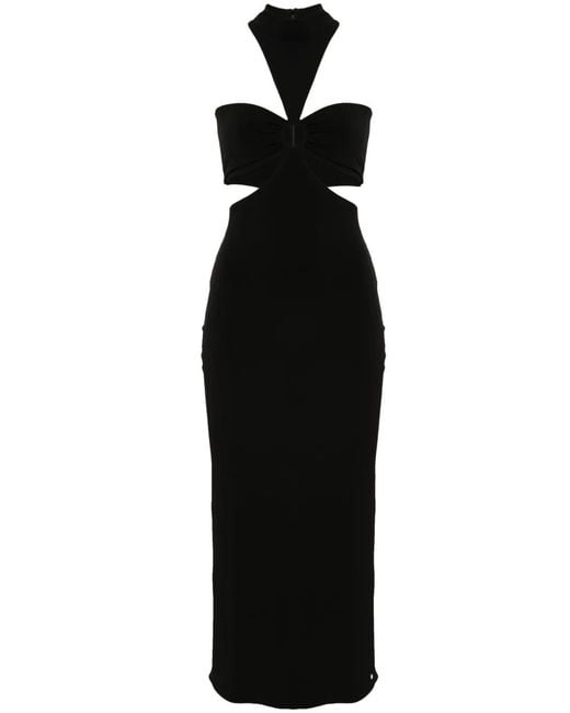 Nissa Black Cut-Out Midi Dress