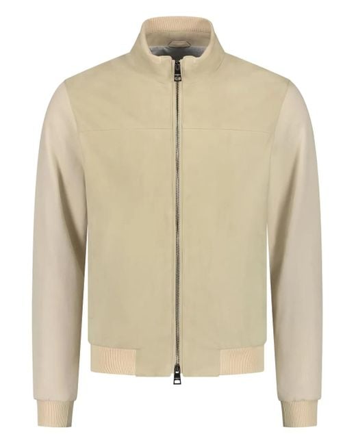 Luigi Borrelli Napoli Natural Suede Bomber Jacket for men