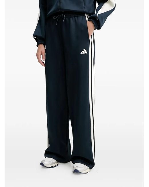 Adidas Blue Pantalon De Jogging Stadium À Rayures Latérales