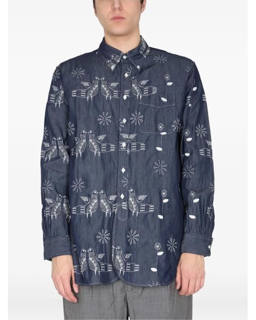 Camicia Con Ricamo di Engineered Garments in Blue da Uomo