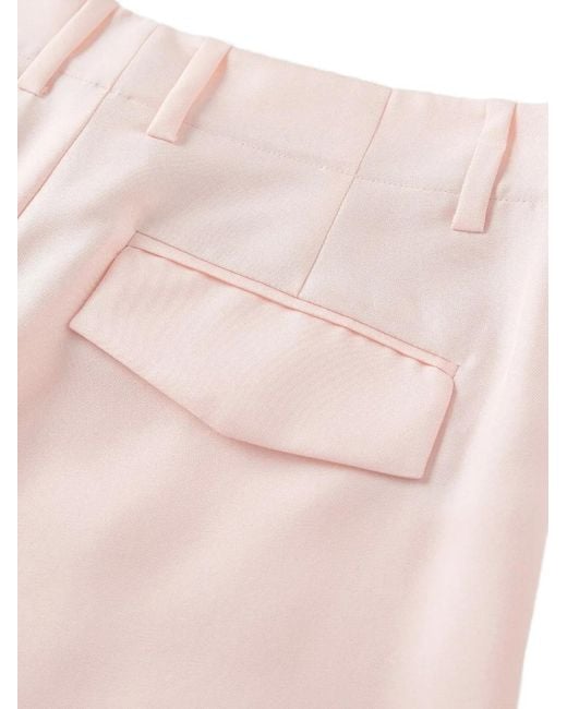 Shanghai Tang Pink Flared Silk Trousers