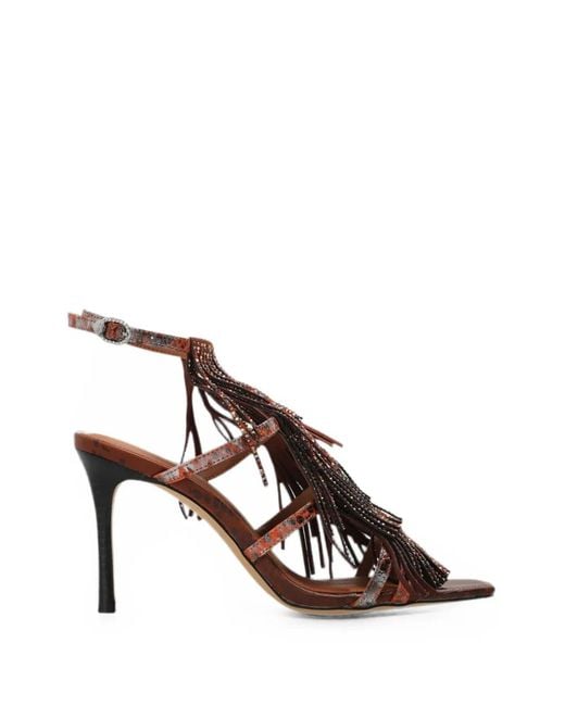 Kurt Geiger Brown Fringe Sandals 90