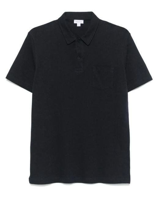 メンズ Sunspel Riviera ポロシャツ Black