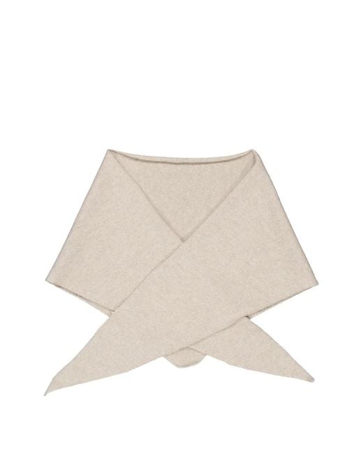 Lisa Yang Natural Florianne Triangle Knitted Scarf