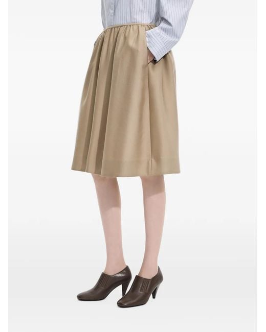 JNBY Natural Shirred A-Line Midi Skirt