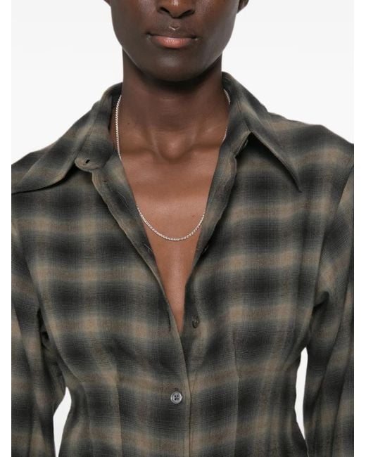 Our Legacy Black Envelop Check-Print Shirt