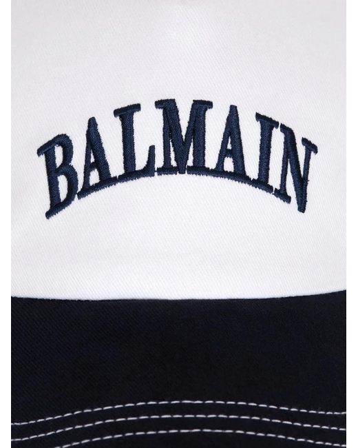 Balmain White Two-Tone Cotton Cap for men