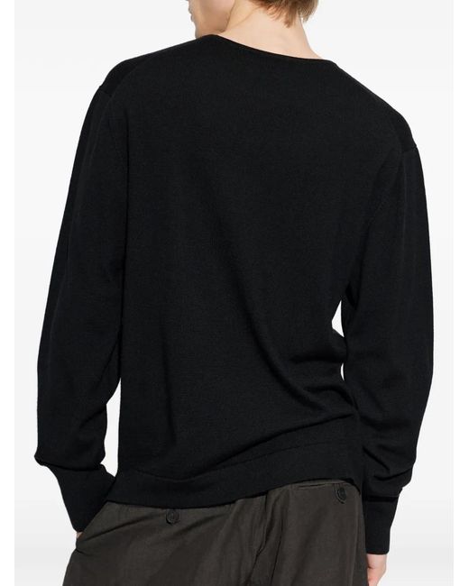 Officine Generale Black Nina Crewneck Long-Sleeve Sweater for men