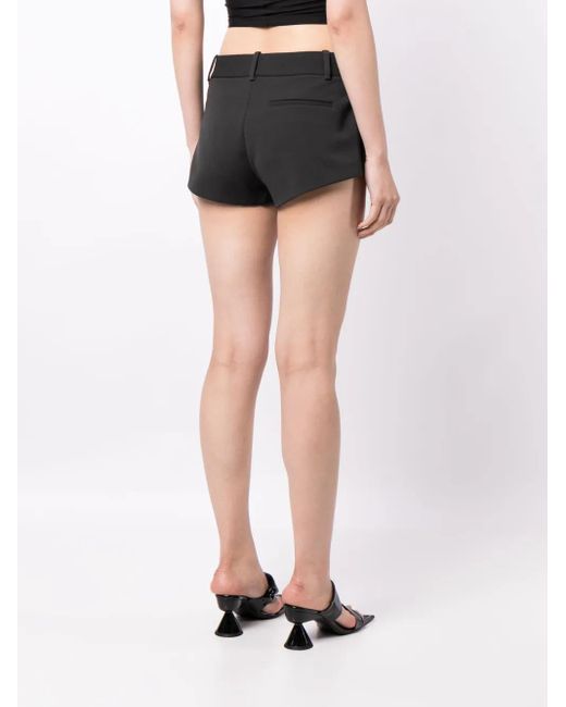 Area Black Crystal-Embellished Virgin Wool Mini Shorts