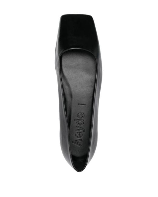 Aeyde Black Matti Square-Toe Ballerina Shoes