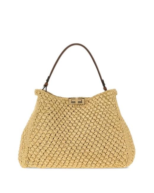 Fendi Metallic Way Woven Shoulder Bag