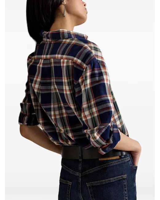 Polo Ralph Lauren Blue Plaid Cotton Shirt