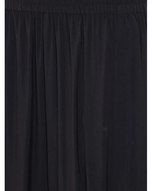 Elle Black Elastic-Waist Palazzo Pants