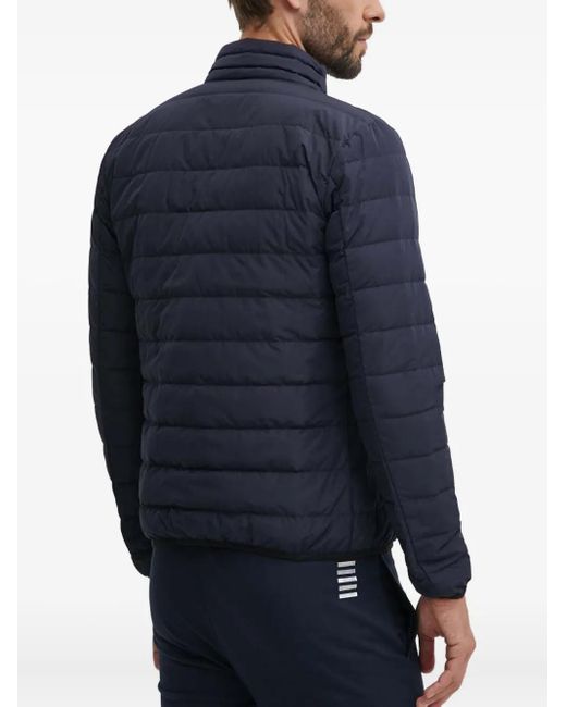 EA7 Blue Quilted Zip Jacket for men