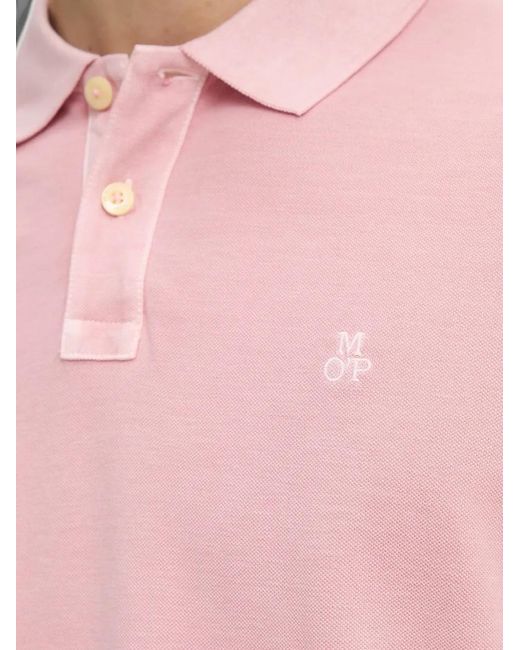 Marc O' Polo Pink Logo-Embroidered Piqué Polo Shirt for men