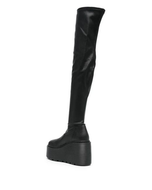 Vic Matié Black 100Mm Calf-Leather Platform Boots