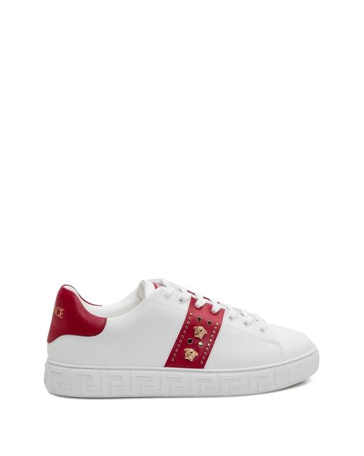 Versace Pink Studded Greca Sneakers for men