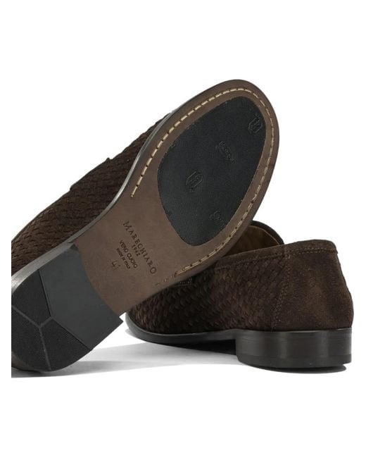 Marechiaro 1962 Brown Woven Leather Loafers for men