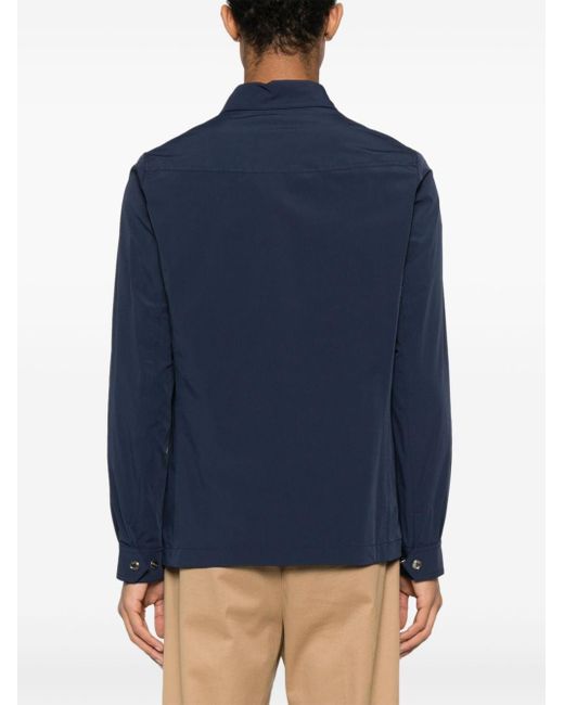 Moorer Blue Long-sleeve Shirt Jacket for men