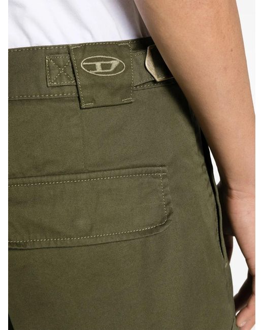 DIESEL Green P-Argym Cotton Cargo Shorts for men