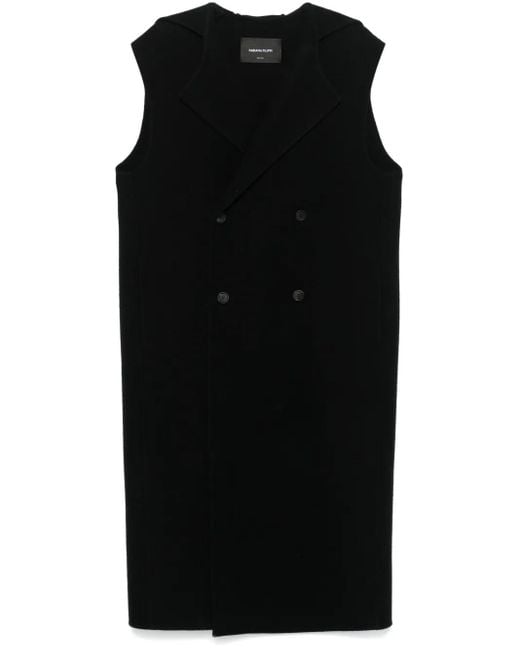 Fabiana Filippi Black Double-Breasted Virgin Wool Gilet