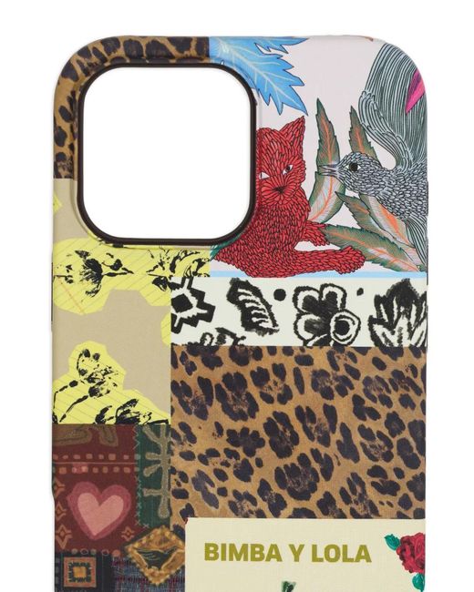 Bimba Y Lola Brown Iphone 15 Pro Patchwork Phone Case