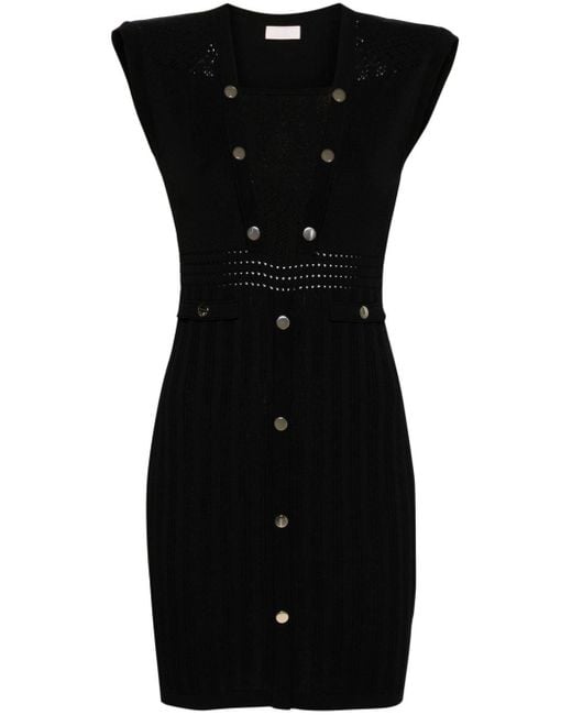 Liu Jo Black Fine-knit Sleeveless Minidress