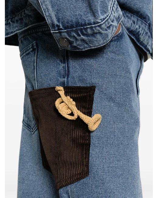 Charles Jeffrey Blue Crochet-Trumpet Jeans for men