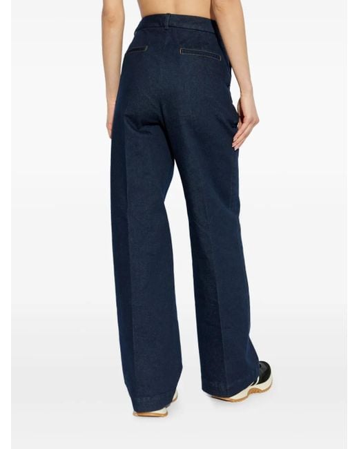 Moncler Blue Wide-Leg Jeans