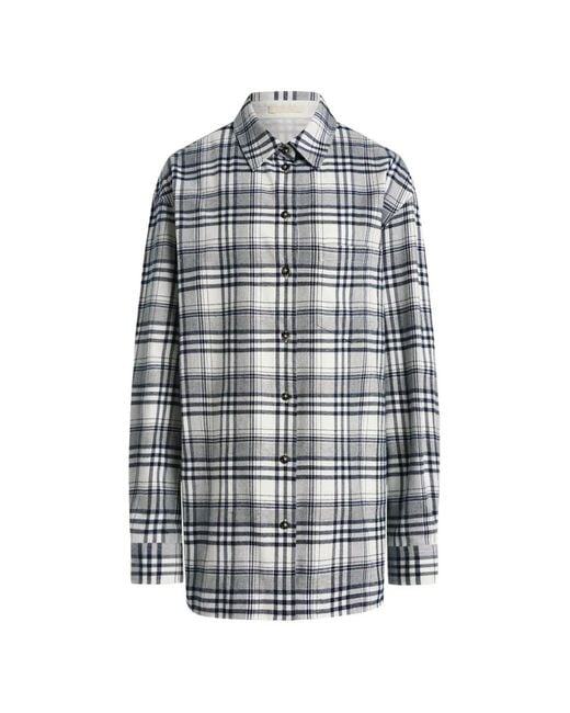12 STOREEZ Gray Marilyn Check-Pattern Flannel Shirt