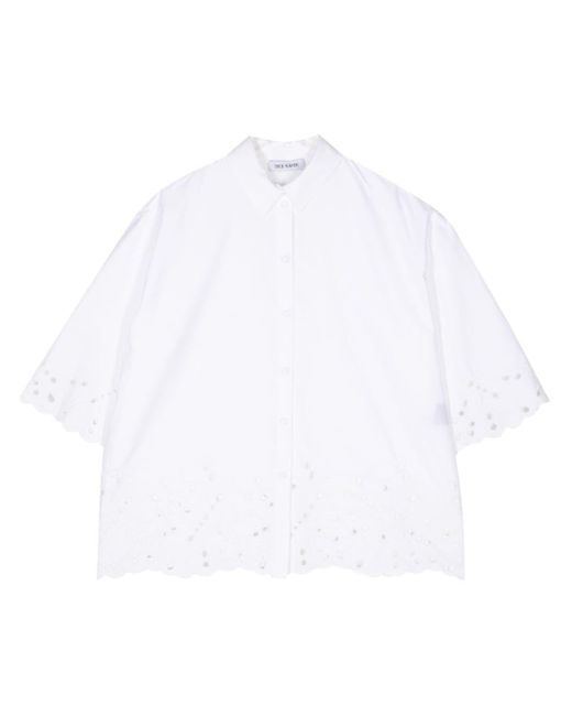 Dice Kayek White Embroidered Cotton Shirt