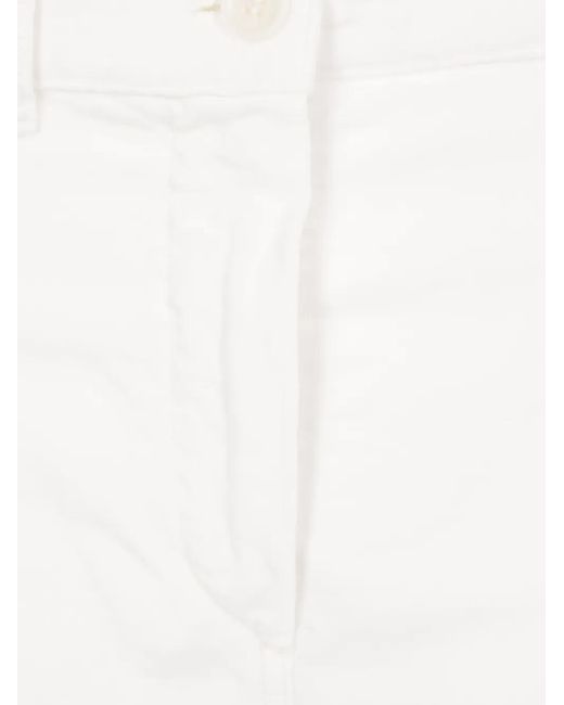 Aspesi White Corduroy Wide-Leg Trousers