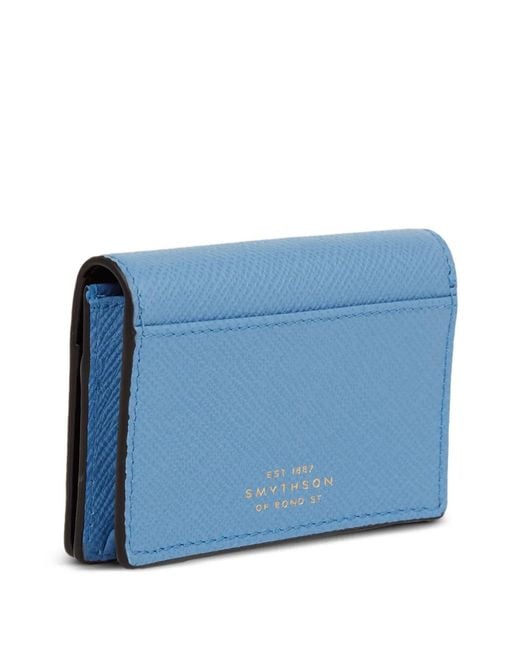 Smythson Blue Panama Folded Card Case