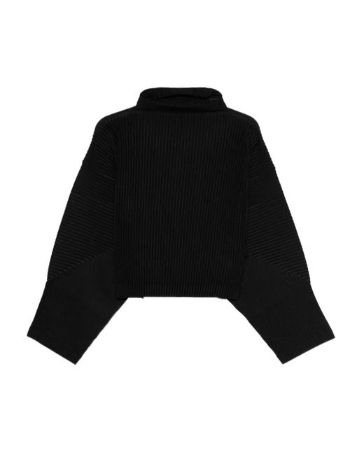 Homme Plissé Issey Miyake Black Mc June Pleated High-Neck T-Shirt for men