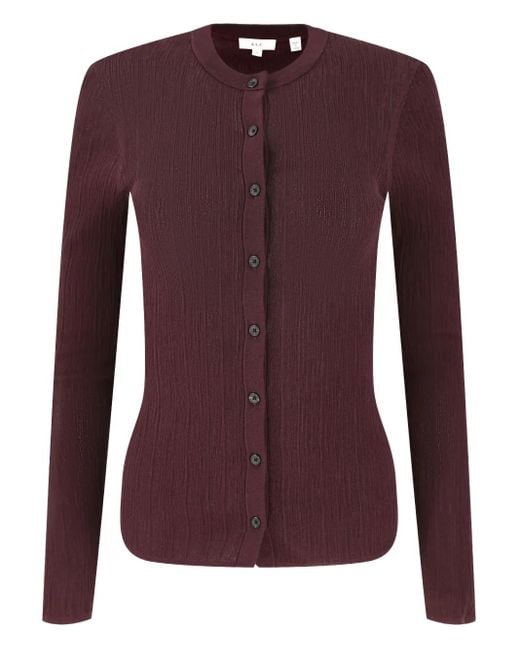 A.L.C. Purple Geknöpfter Cardigan Mit Falten