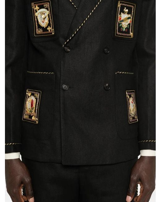 Bode Black Blazer À Design Un Bouton for men